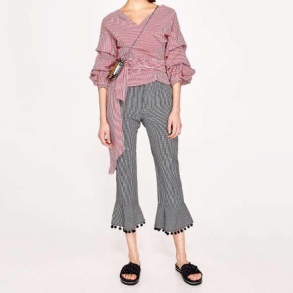 Zara Pants - Zara Gingham Pom Pom Pants